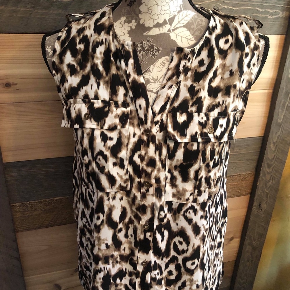 Maurices leopard print button up